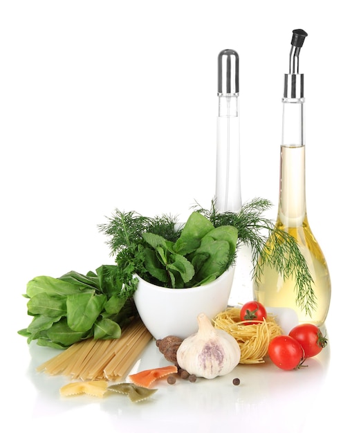 Fresh ingredients on a kitchen table